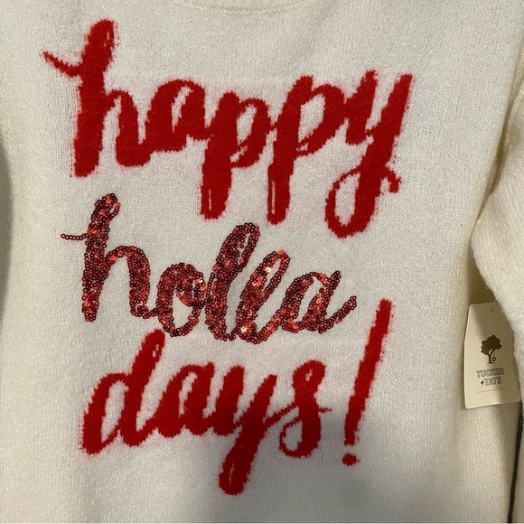 Happy Holla Days” Sequin Holiday Sweater | Women’s L - Picture 4 of 14